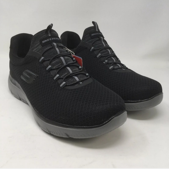 Skechers Summits Slip On Sneakers Blk/Charcoal - Picture 1 of 5